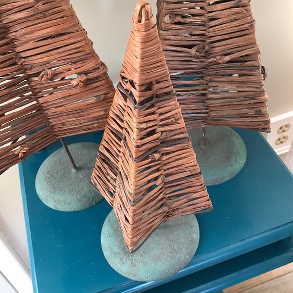 Wicker tree bundle qty 3 vintage unique euc woodland theme decor - Picture 2 of 8